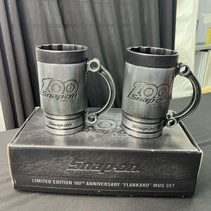 Snap On Tools Limited Edition 100th Anniversary Flankard Mug Set Metal